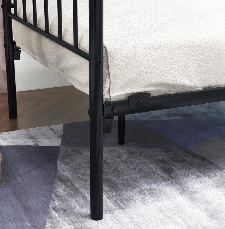 Multi-functional metal day bed frame with headboard, can be used as mattress base/bed sofa