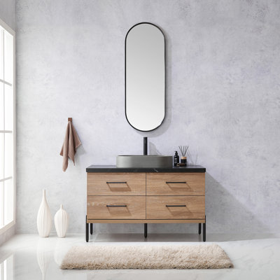 Ensemble de meuble-lavabo simple 48 po avec miroir Nisbet