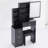 29.2" Left Bedside Cabinet Vanity Table With Cushioned Stool, Large Sliding, Touch Control, Tri-Color Switching, Brightness Adjust LED Mirror, High Capacity Storage, Suitable For Small Space