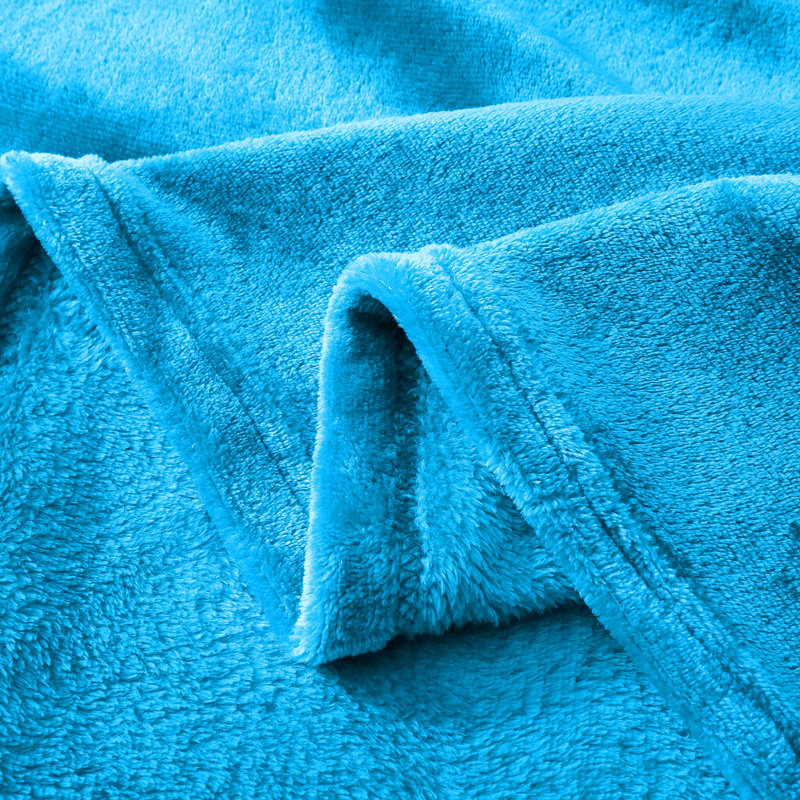 Couverture polaire en microfibre, L 50 po x L 60 po, Bleu