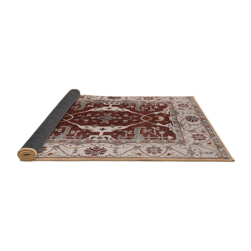 Tapis oriental beige / brun / gris Haith, Rond 5 pi