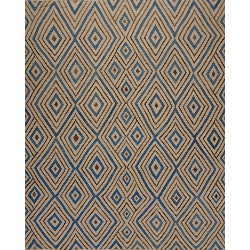 Geometric Area Rug in Brown/Blue