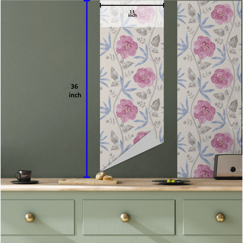 Bornhart Roll, L 36 po x l 13 po, Rose pâle / gris pâle