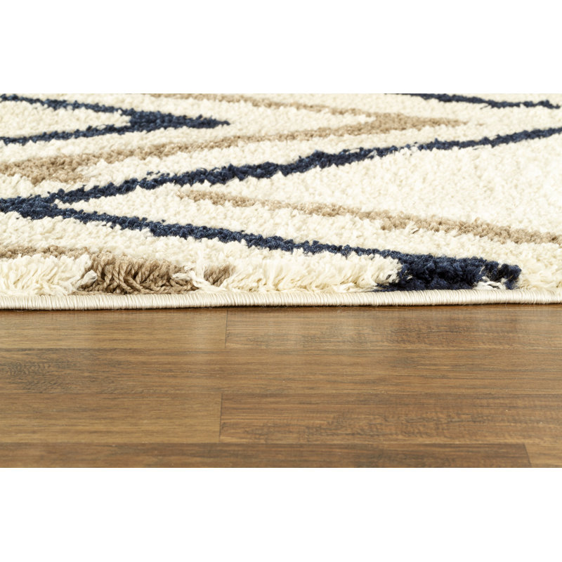 Tapis décoratif géométrique Ravenwood, Rectangle 6 pi 7 po x 9 pi