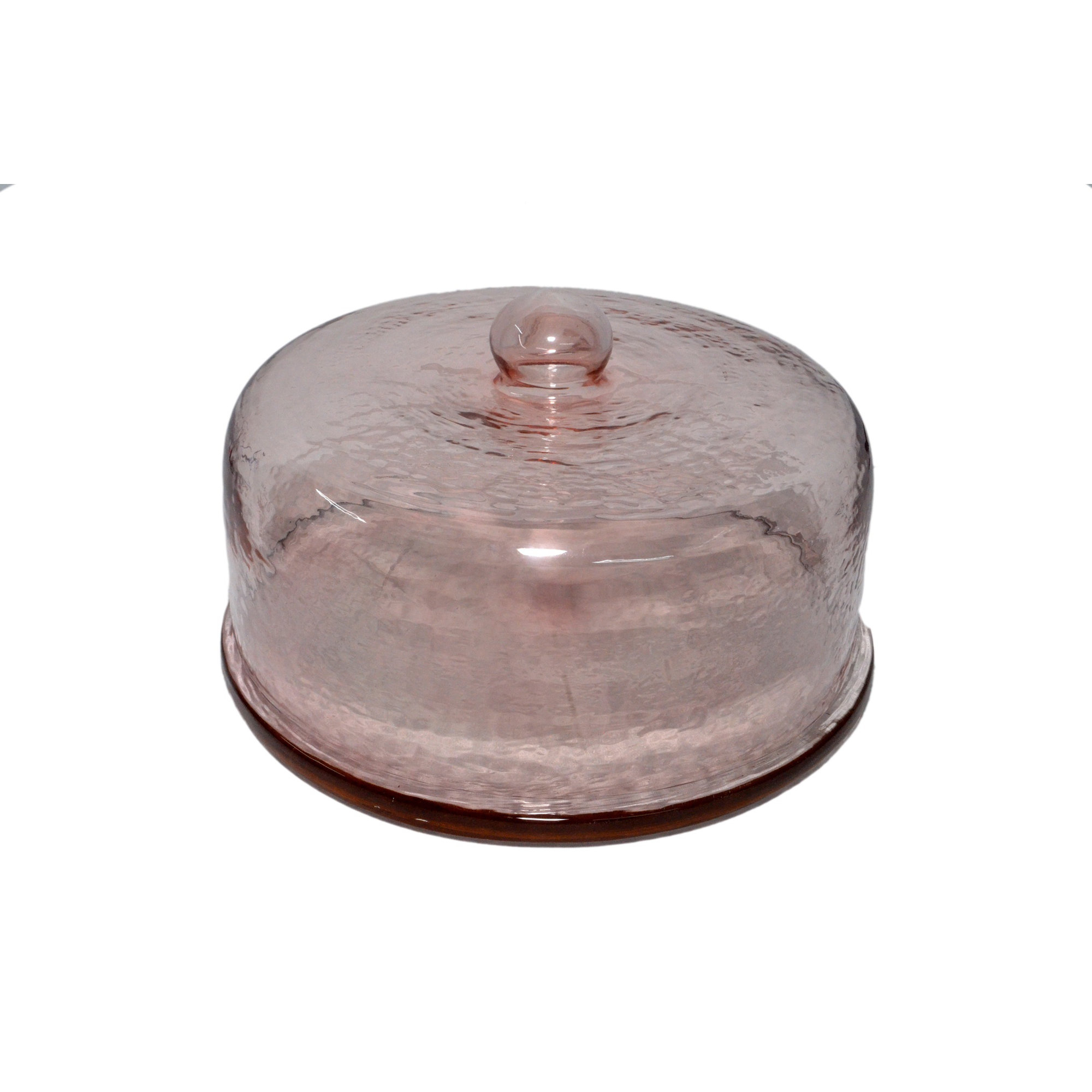Cake Recycled Glass Dome W/Plate, 6.5" x 11.25" x 11.25", Light Green