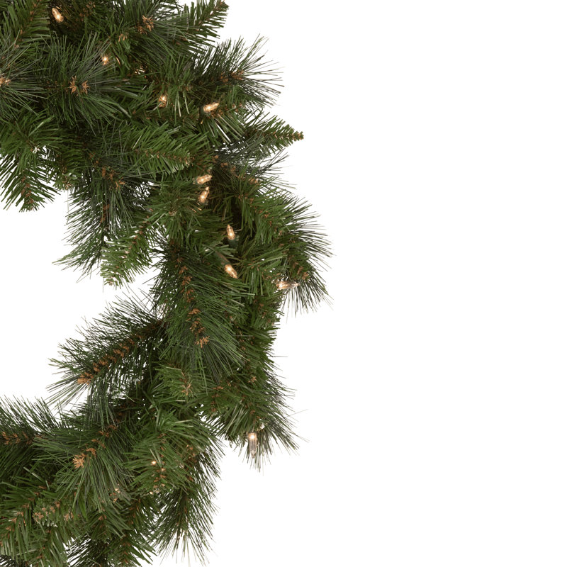 Couronne de Noël artificielle mixte en pin 24 pouces