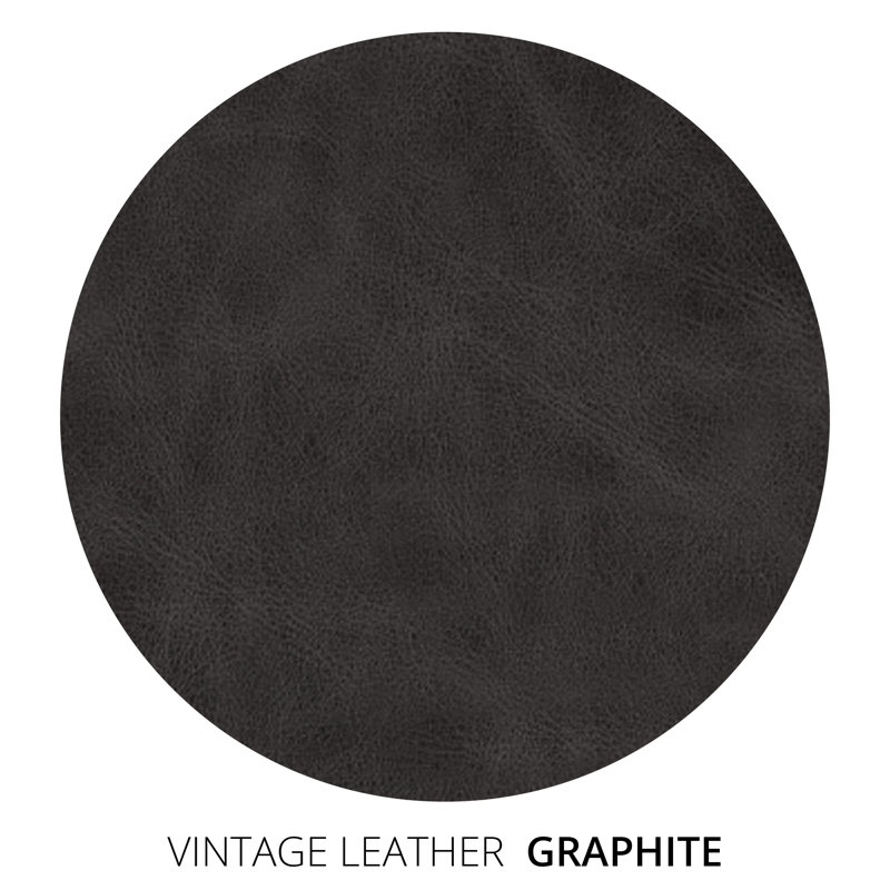 Causeuse Leroy, H 36 po x l 72 po x P 49 po, Cuir véritable graphite