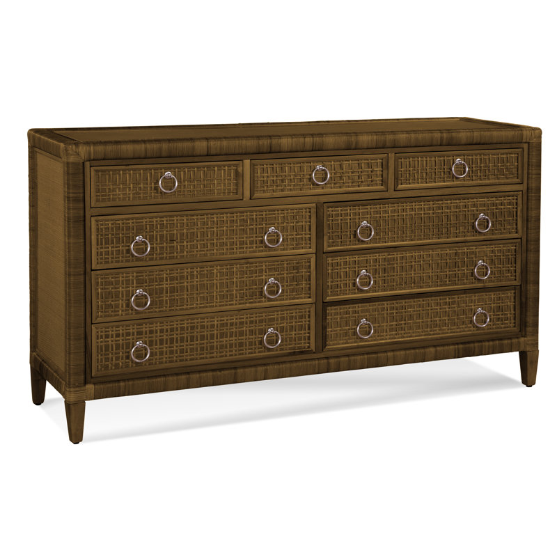 Commode 9 tiroirs Monterey, La Havane, Oui, Nickel satiné