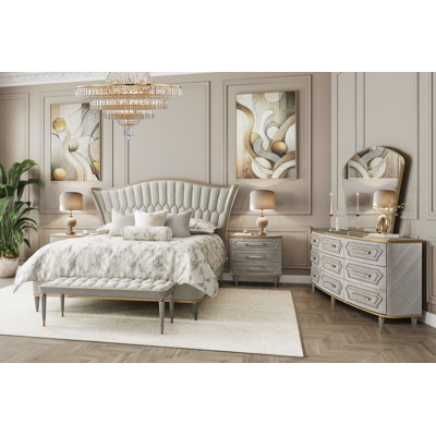 St. Charles 6-Piece Queen Bedroom Set - Dove Gray