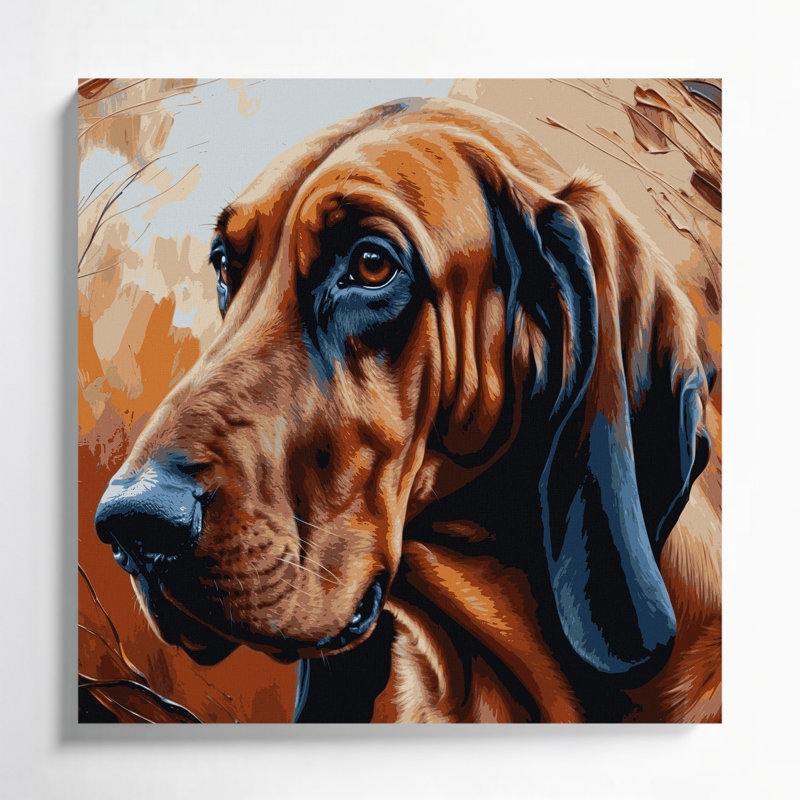 «Dogs», art mural brun sur toile, H 8 po x l 8 po