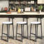 Ensemble de 3 tabourets de bar ronds en bois avec dossier, repose-pieds et pieds en métal-1227674611