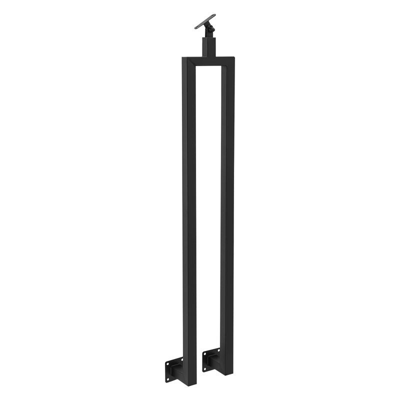 6 pièces de rampes d'escalier réglables pour terrasse, balcon, escalier, Noir