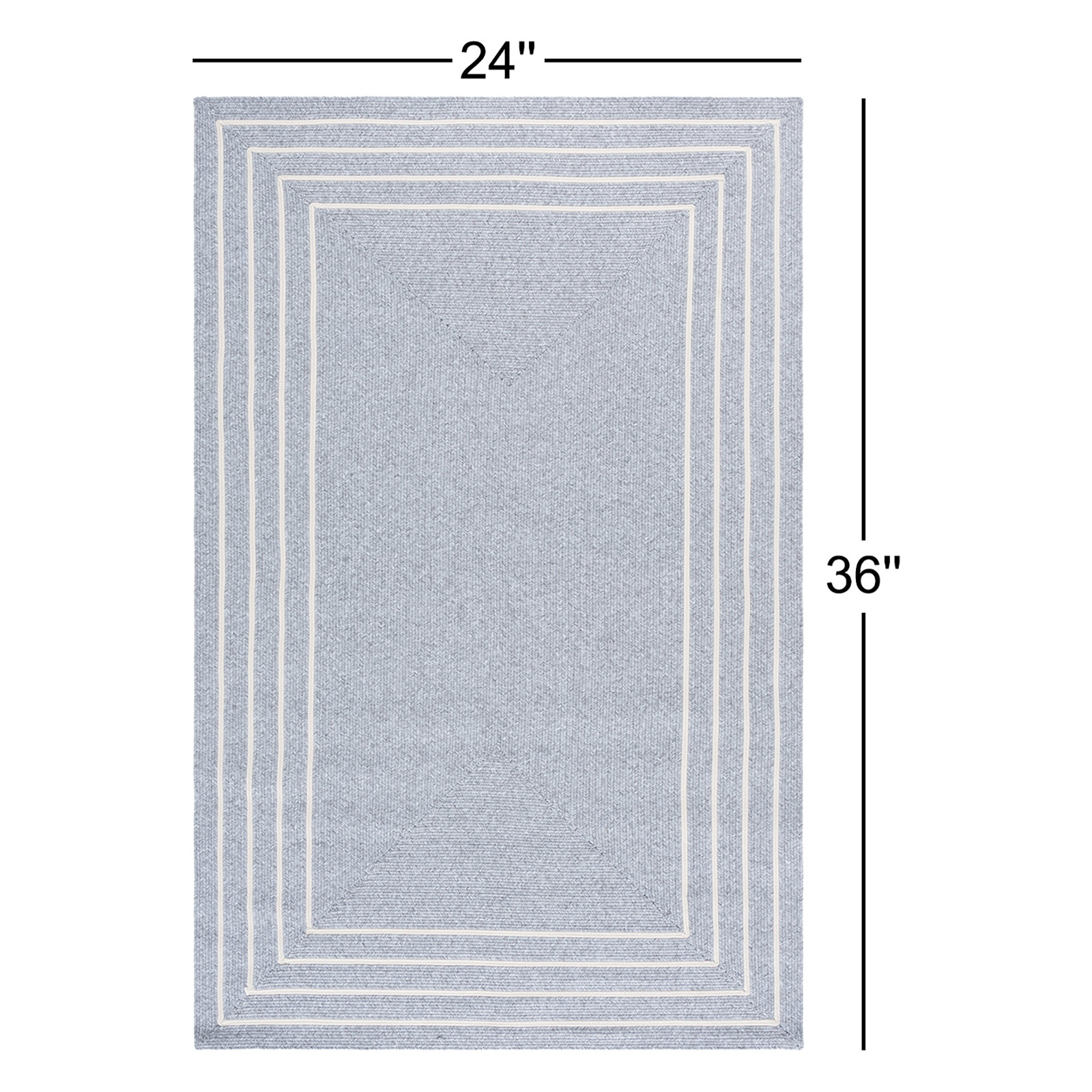Braided Hand Woven Performance Machine Washable Solid Color Rug, Rectangle 2' x 3'