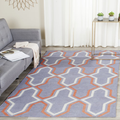 Normal Geometric Wool Hand Woven Area Rug