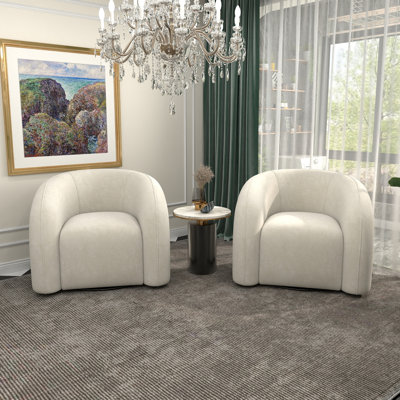 Fauteuil demi-tonneau pivotant de 34,6 po Briggette