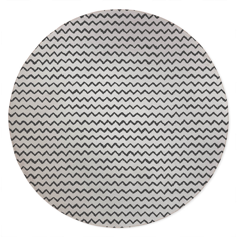 Tapis d'extérieur à motif de chevrons antidérapant, Rond 5 pi