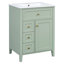 Meuble-lavabo de 24 po avec lavabo, panneau de fibres à densité moyenne et bois d'hévéa, 3 tiroirs et armoire avec tablettes réglables-1266079318-1266079325-1266079314