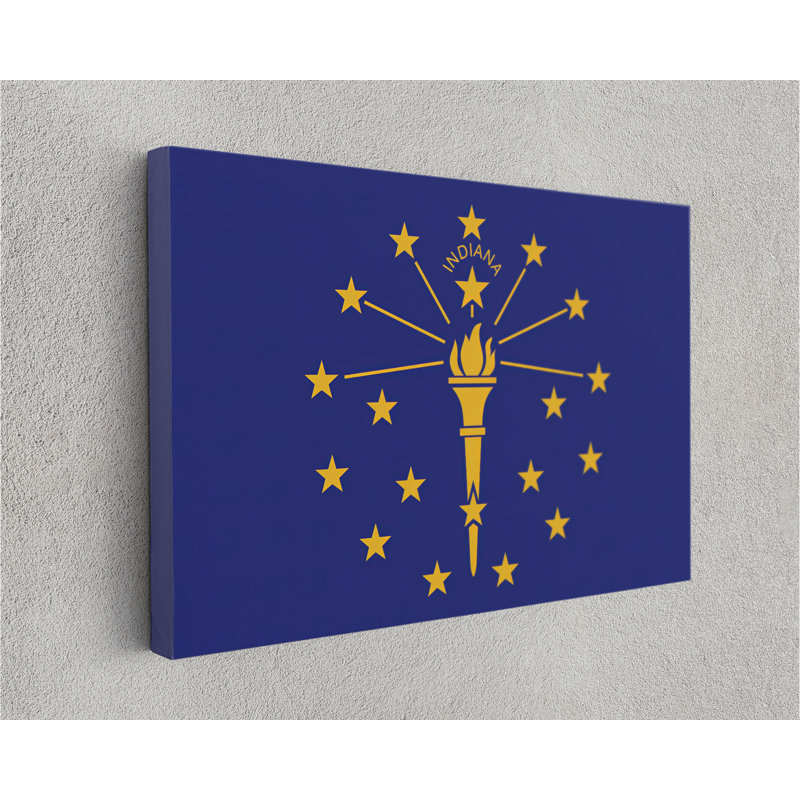 «Indiana State Flag», impression sur toile tendue, L 24 po x H 16 po
