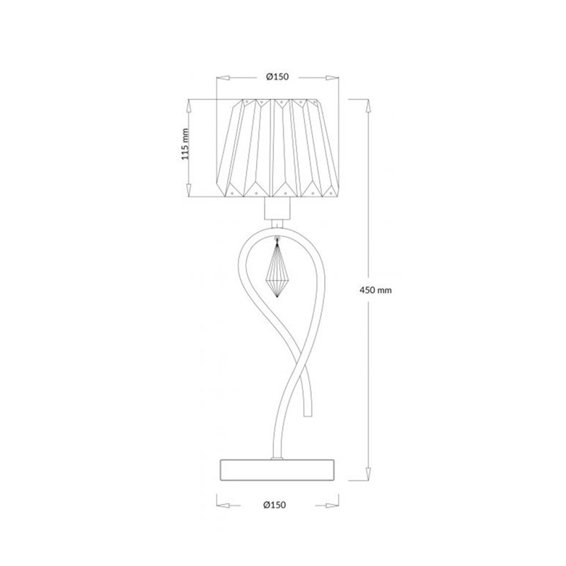 Bridges Metal Table Lamp, Polished Chrome