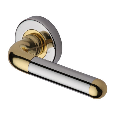 Heritage Brass Heritage Door Handle Lever Latch on Round Rose Vienna Design
