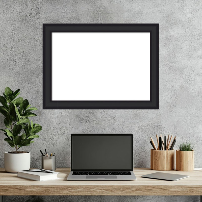 Tableau magnétique à cadre étroit Oliver Black, 17" H x 23" W