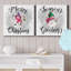 Bonhomme de neige «Merry Christmas» - ensemble de 2 reproductions sur toiles tendues-2079427103