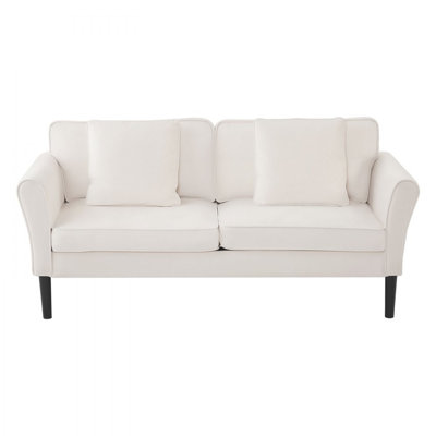 Canapé-causeuse, petit canapé de 69,3 pouces pour le salon, canapé en velours à 2 sièges avec ressorts à arc, coussins moelleux et structure robuste, causeuse confortable pour la chambre à coucher, le bureau ou un appartement, blanc