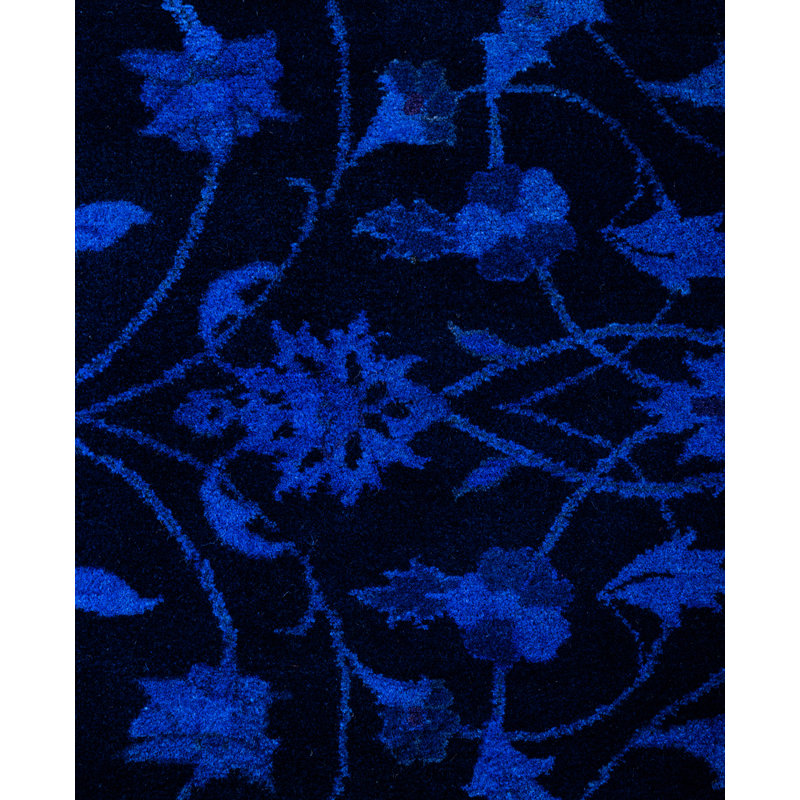 Overdyed Hand-Knotted Wool Modern-Contemporary Blue Area Rug 8' 0" x 11' 0"