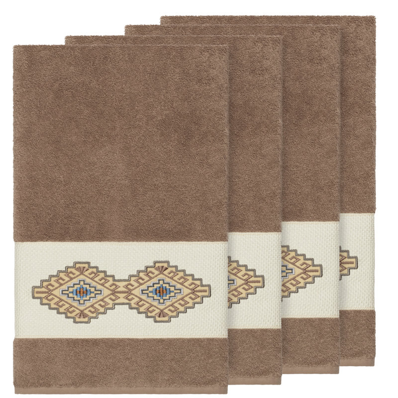 Gianna Turkish Cotton Midweight Bath Towel, Latte, Bath Towel - 4 Pack