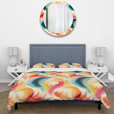 Ensemble de housse de couette floral sarcelle et jaune