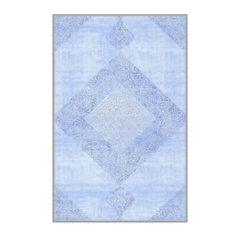 Elegant 3D Printed Area Rug, 4.6 x 7.2 ft | 1% Polyester, .31 in Pile Height, Antibacterial | Non-Slip PVC Felt Dot Underside, Machine Washable, Perfect for Living Room or Bedroom, Durable & Stylish Design