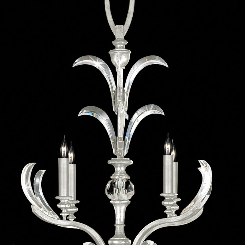 Lustre rond biseauté 48 po, Feuille d'argent