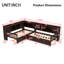 Lit plateforme en forme de L avec lit gigogne et tiroirs de rangement en bois massif, finition espresso, aucun sommier nécessaire-1137939808