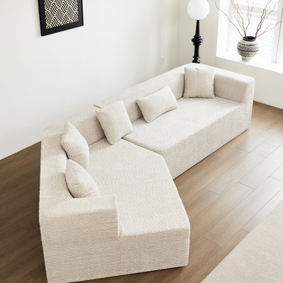 Aucun assemblage: siège profond de 127,5 po - rembourrage de rembourrage de 127,5 po de style moderne, géométrique, confortable, à haute mousse et respirant