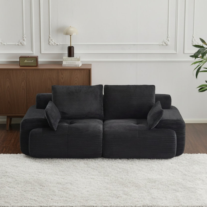Canapé modulaire modulaire pour causeuse 2 places, Noir