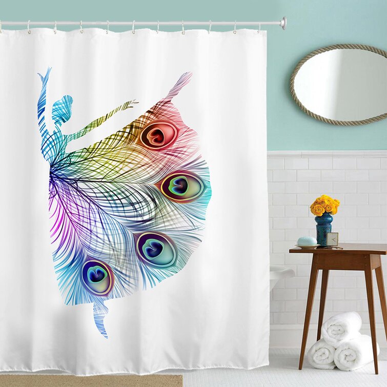 Bless international Stylish Printed Bathroom Shower Curtain Set