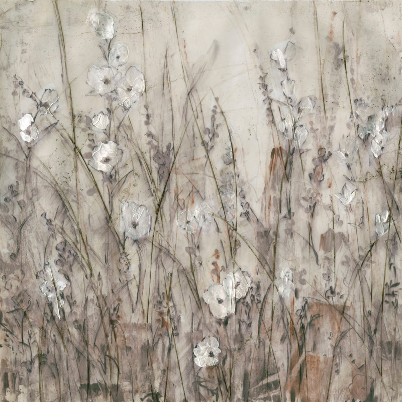 " Tiny White Blooms " by Marmont Hill, 32" H x 32" W x 1.5" D