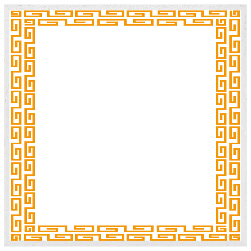 Dadeville Golden Egyptian Border - Single Picture Frame Print, 41cm H x 41cm W x 4cm D, White Framed