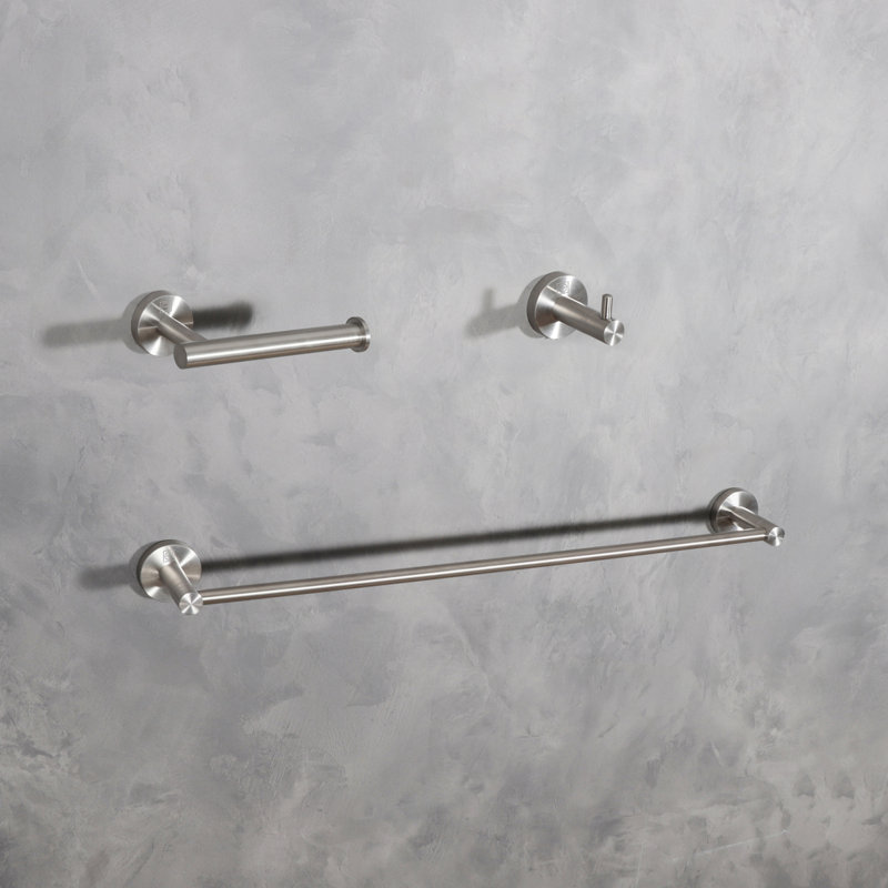 Freya 3 - Piece Bathroom Hardware Set, Brushed Nickel