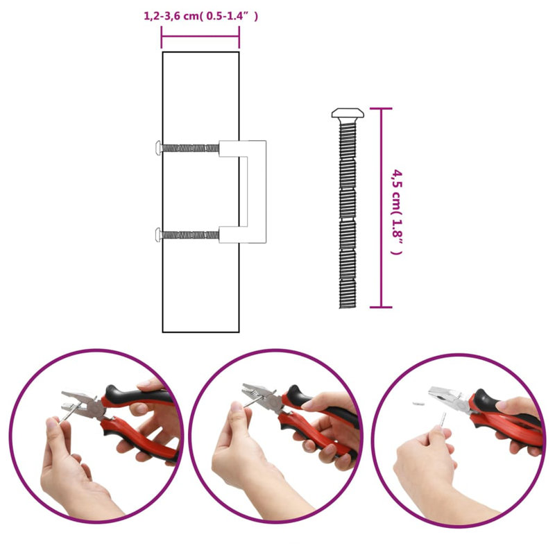 Acier inoxydable avec poignées d'armoire vidaXL, 2,5 po, Doré