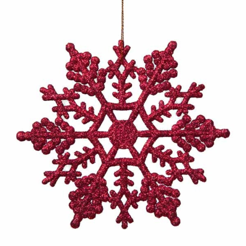 Ornement de Noël flocon de neige, Rouge canneberge