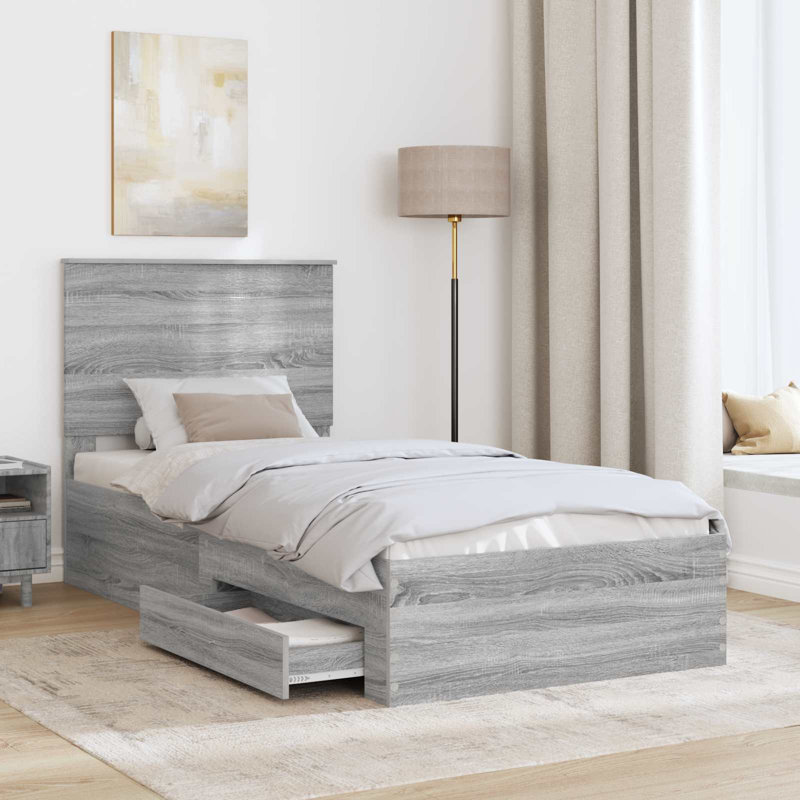 Bed, Single (3'), Grey Sonoma