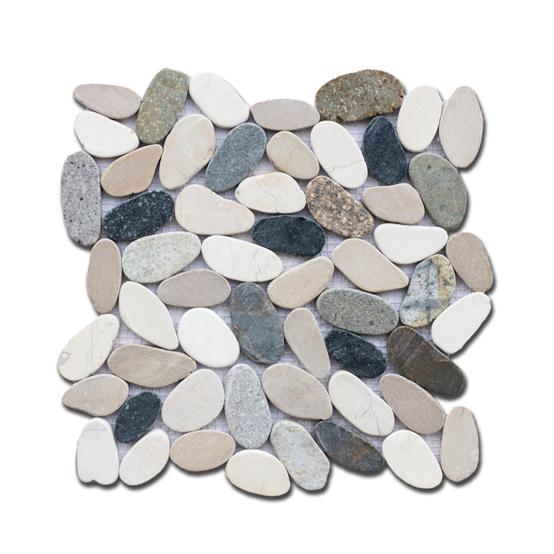 Carreau de mosaïque pour mur et plancher en pierre naturelle Hawaii 12 "x 12", Oval Bornéo