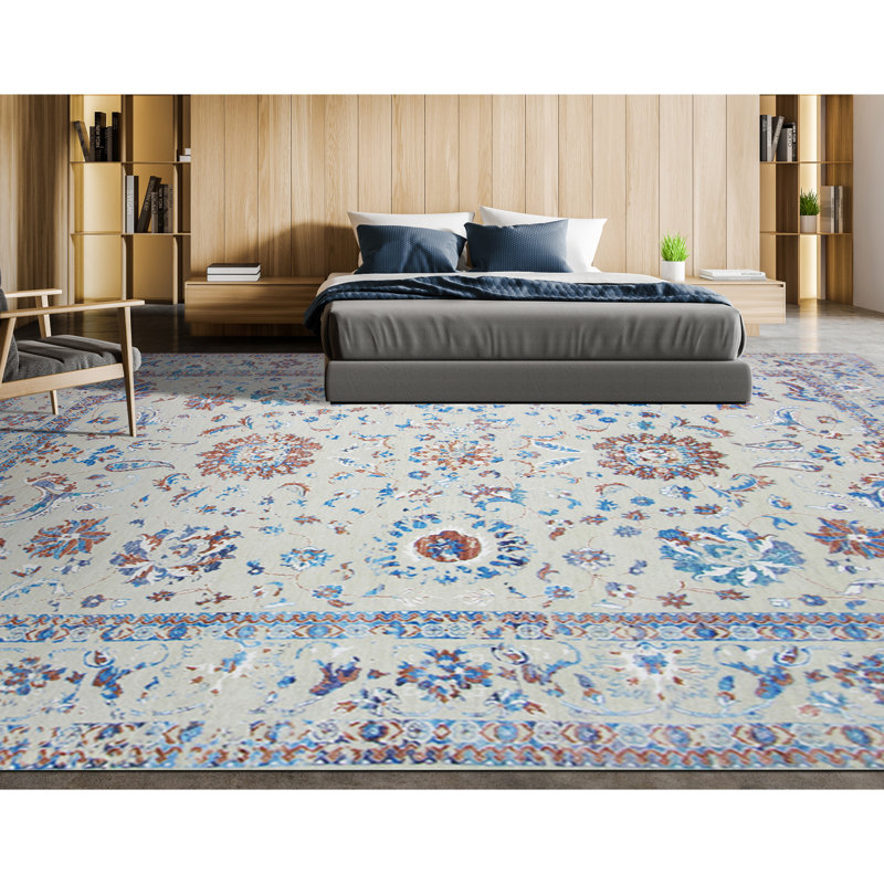 Oriental Area Rug in Blue, Rectangle 8' x 10'
