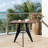 23.62" Square Dining Table With Wood Top And Metal Frame, Modern Industrial, For Home Office, Bistro, Compact For Space Saving, Walnut