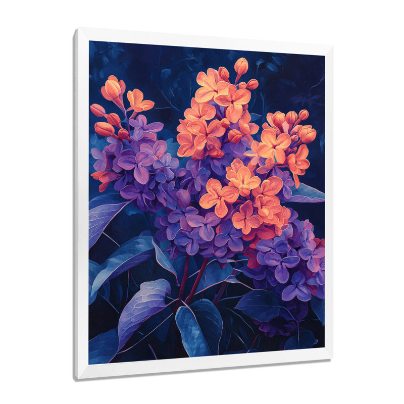 Stefani - Art mural floral, H 40 po x l 30 po, Reproduction encadrée sans passe-partout, Blanc