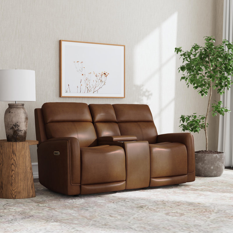 Anders Power Gliding Recliner With Power Headrest And Lumbar, Anders Tan Leather