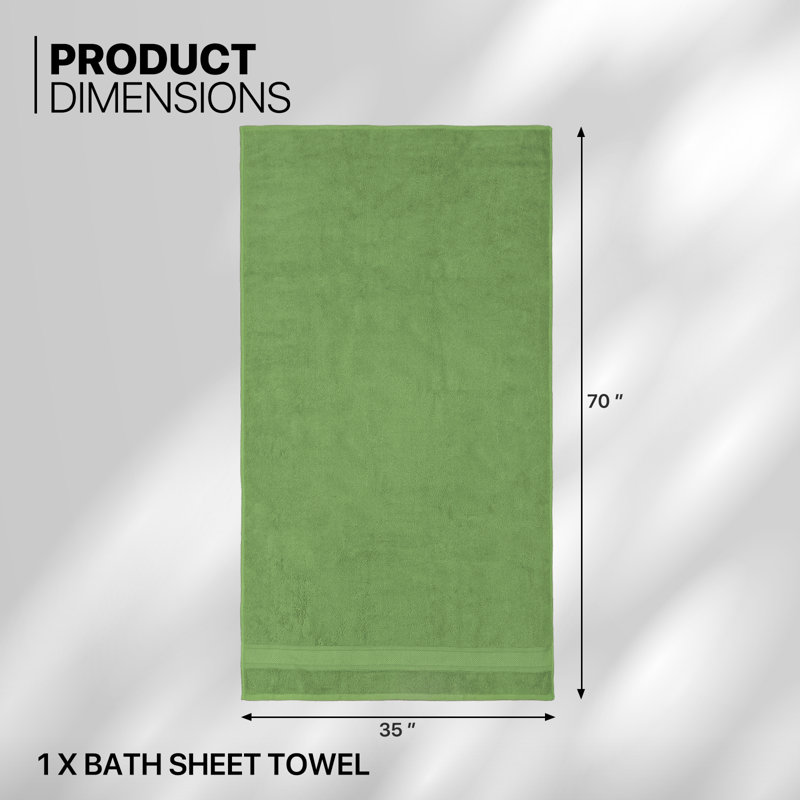 Oversized Bath Sheet 35" x 70", 100% Cotton Bath Towel, Soft, Highly Absorbent and Quick Drying Towel, Vert