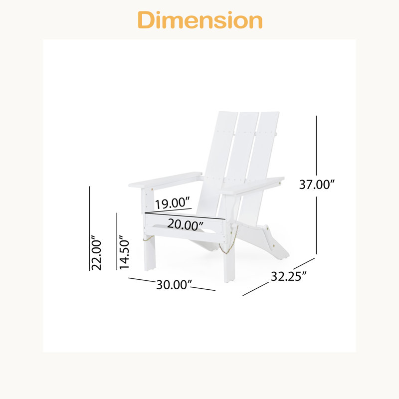 CHAISE ADIRONDack pliable, Blanc