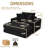 Masir Oversized Modular Lounge Chair, Convertible Sleeper Sofa with Ottoman & Cup Holders,Black Corduroy.-1338031046